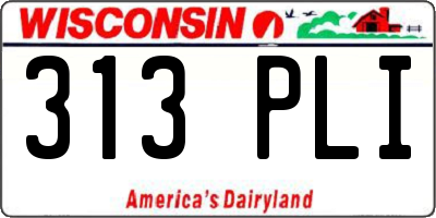 WI license plate 313PLI