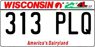 WI license plate 313PLQ