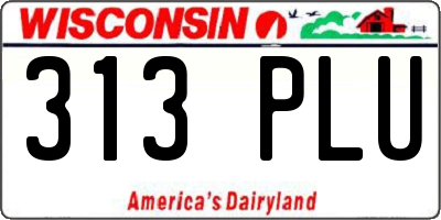 WI license plate 313PLU