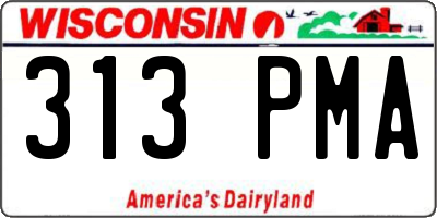 WI license plate 313PMA