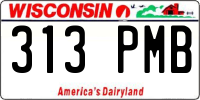 WI license plate 313PMB