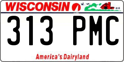 WI license plate 313PMC