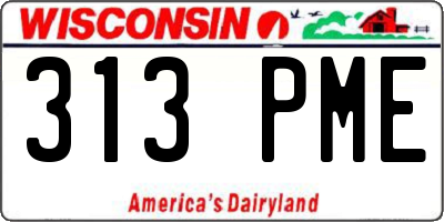 WI license plate 313PME