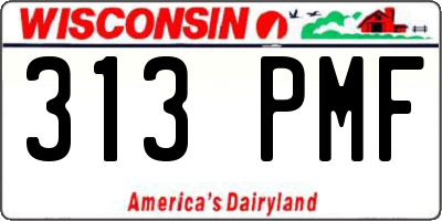 WI license plate 313PMF