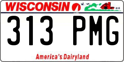 WI license plate 313PMG