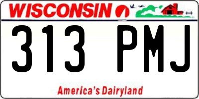 WI license plate 313PMJ
