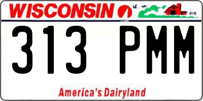 WI license plate 313PMM