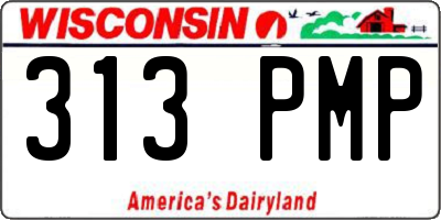 WI license plate 313PMP