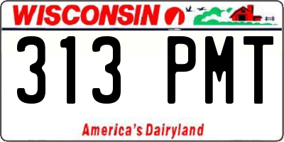 WI license plate 313PMT