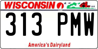WI license plate 313PMW