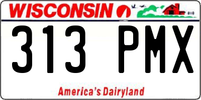 WI license plate 313PMX