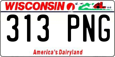 WI license plate 313PNG