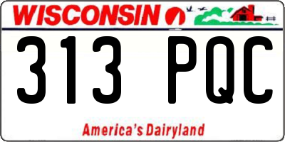 WI license plate 313PQC