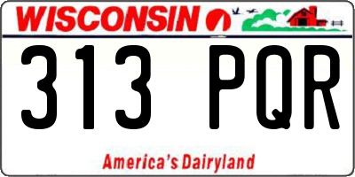 WI license plate 313PQR