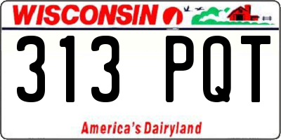 WI license plate 313PQT