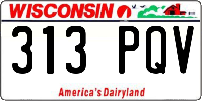 WI license plate 313PQV