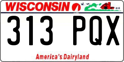 WI license plate 313PQX