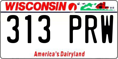 WI license plate 313PRW