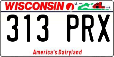 WI license plate 313PRX