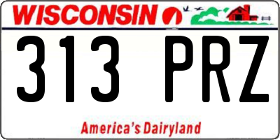 WI license plate 313PRZ