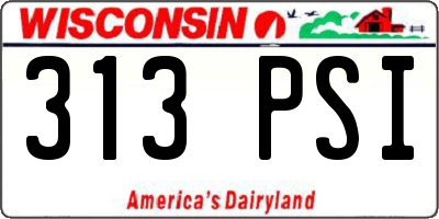 WI license plate 313PSI