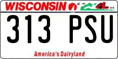 WI license plate 313PSU