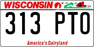 WI license plate 313PTO