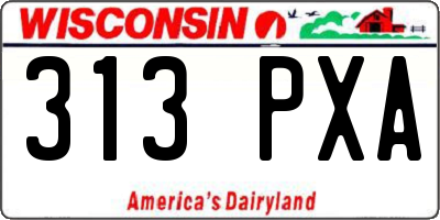 WI license plate 313PXA