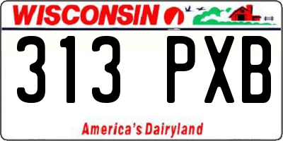 WI license plate 313PXB