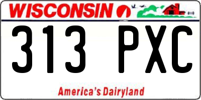 WI license plate 313PXC