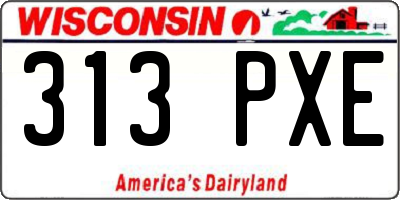 WI license plate 313PXE