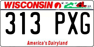 WI license plate 313PXG