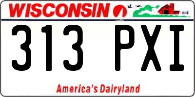 WI license plate 313PXI
