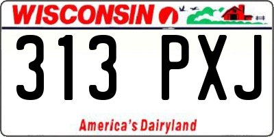 WI license plate 313PXJ