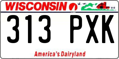 WI license plate 313PXK