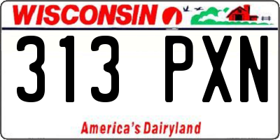 WI license plate 313PXN