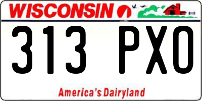 WI license plate 313PXO