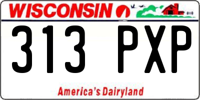 WI license plate 313PXP