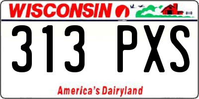 WI license plate 313PXS