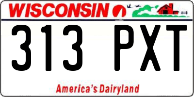 WI license plate 313PXT
