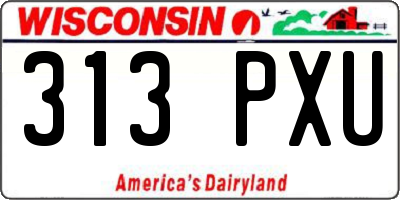 WI license plate 313PXU