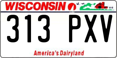 WI license plate 313PXV