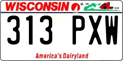 WI license plate 313PXW