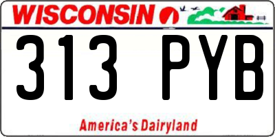 WI license plate 313PYB