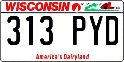 WI license plate 313PYD