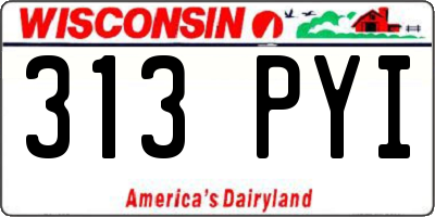 WI license plate 313PYI