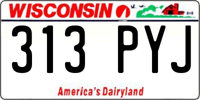 WI license plate 313PYJ