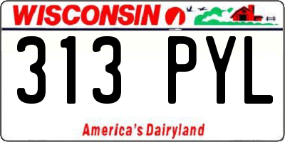 WI license plate 313PYL