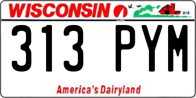 WI license plate 313PYM