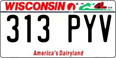 WI license plate 313PYV